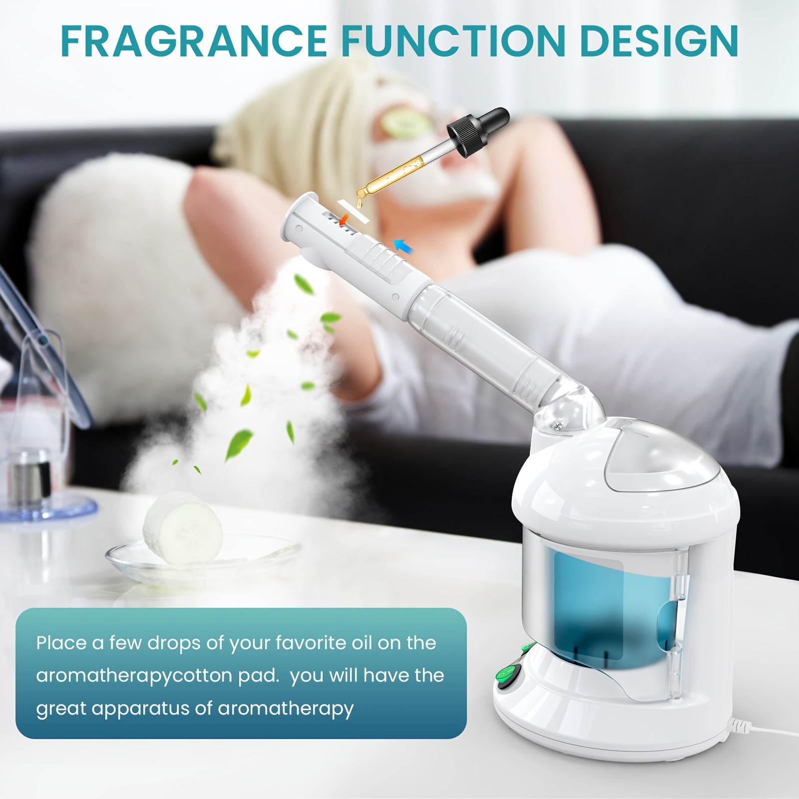 Facial Steamer, Fulog Nano Ionic Face Steamer for Facial Deep Cleaning Home Facial Spa, Portable Facial Steamer with 360° Rotatable Arm And Steel Skin Kits, Personal Care Use at Home Or Salon, Valentine'S Day Must-Have Gift
